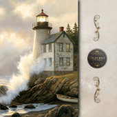 Stormlit Lighthouse By The Sea Decoupage Seidenpapier