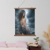 Storm's Ethereal Embrace Wandteppich Mit Holzrahmen (Schlafzimmer)