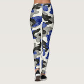 Störmuster Camouflage Blues Gray Black Leggings (Rückseite)