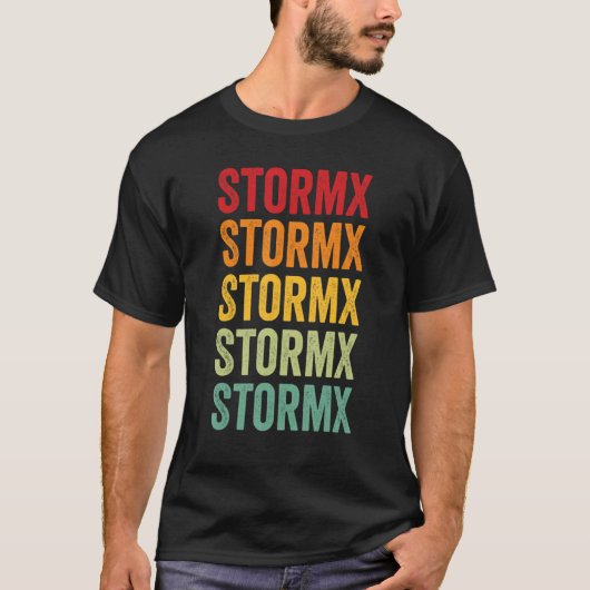 Stormx Crypto Rainbow Text Design T-Shirt (Vorderseite)