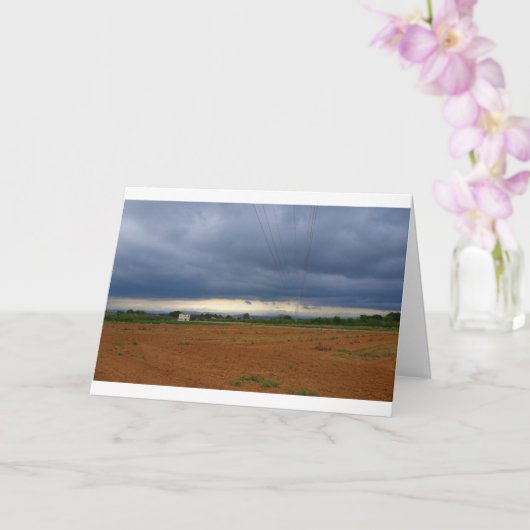 Stormy Agricultural Landscape Card Karte (Orchidee)