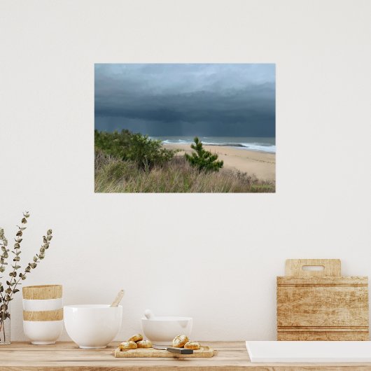 Stormy Beach Szene Poster (Küche)