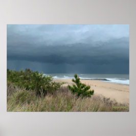 Stormy Beach Szene Poster