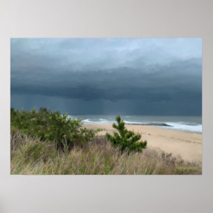 Stormy Beach Szene Poster