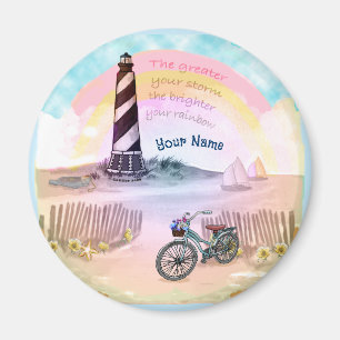 Stormy Bike Lighthouse rund Magnet