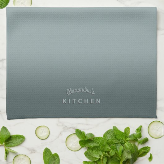 Stormy Blue Gray Ombre Geschirrtuch (Gefaltet)