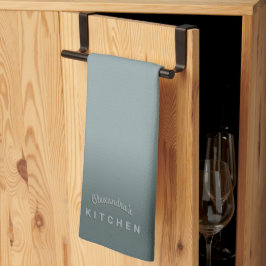 Stormy Blue Gray Ombre Geschirrtuch