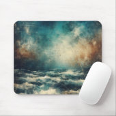 Stormy Blue Ocean Old Photograph Mousepad (Mit Mouse)