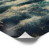 Stormy Blue Ocean Old Photograph Poster (Ecke)