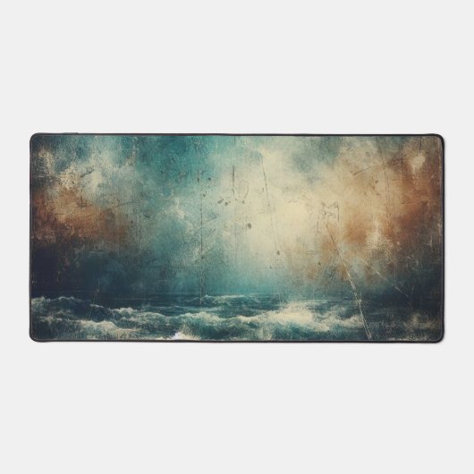 Stormy Blue Ocean Old Photograph Schreibtischunterlage (Vorderseite)