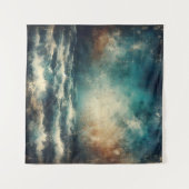 Stormy Blue Ocean Old Photograph Wandteppich (Vorderseite (Horizontal))