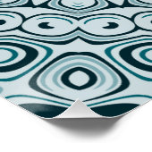 Stormy Blue und Gray Mandala Pattern Poster (Ecke)