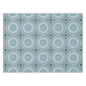 Stormy Blue und Gray Mandala Pattern Tischdecke (Vorderseite (Horizontal))