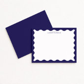Stormy Blue Wavy Frame Note Card Einladung