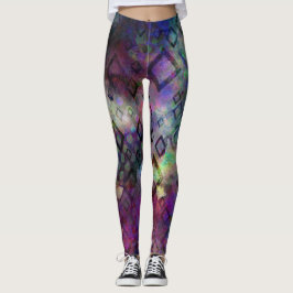 Stormy bunt Wasserfarbe abstrakt mit Diamanten Leggings