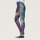 Stormy bunt Wasserfarbe abstrakt mit Diamanten Leggings (Links)