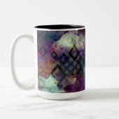 Stormy bunt Wasserfarbe abstrakt mit Diamanten Zweifarbige Tasse (Links)
