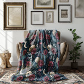 Stormy Burgundy Fall Rose Dreamscape Fleecedecke