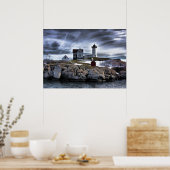 Stormy Cape Neddick "Nubble" Leuchtturm York, ME Poster (Küche)