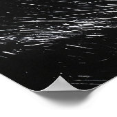 Stormy Cliff Moonlight in einfarbiger Schwarz & We Poster (Ecke)