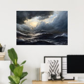 Stormy Clouds and Ocean Ai Art Poster (Heimbüro)