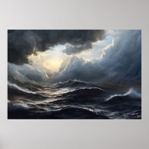 Stormy Clouds and Ocean Ai Art