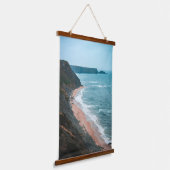 Stormy Coastline – Nature’s Raw Beauty Wandteppich Mit Holzrahmen (Gewinkelt)