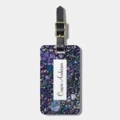 Stormy Colorful Wasserfarbe Abstrakt mit Diamanten Gepäckanhänger (Vorderseite vertikal)