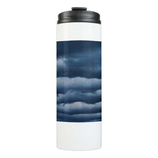 Stormy Dark Blue Foto Abend Sky Cloudy Thermosbecher (Vorderseite)