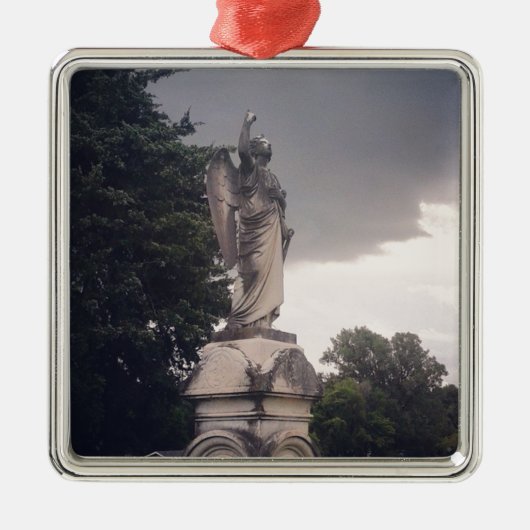 Stormy Day Angel Silbernes Ornament (Vorne)