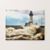 Stormy Day, Leuchtturm Duluth Minnesota Puzzle (Horizontal)