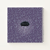 Stormy Day Thunder Cloud & Rain individuell Lila Notizblock (Rückseite)