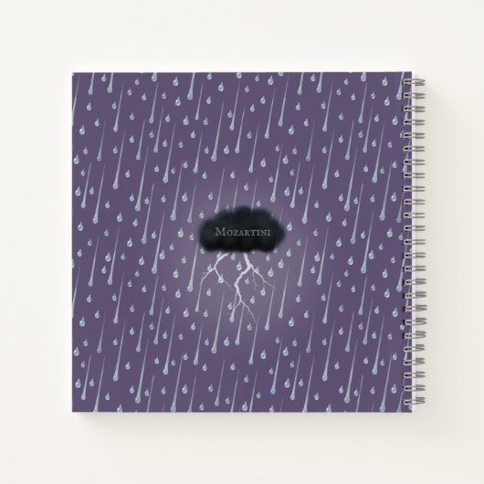 Stormy Day Thunder Cloud & Rain individuell Lila Notizblock (Rückseite)