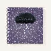 Stormy Day Thunder Cloud & Rain individuell Lila Notizblock (Vorderseite)