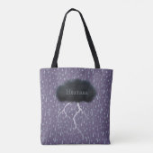 Stormy Day Thunder Cloud & Rain individuell Lila Tasche (Rückseite)