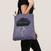 Stormy Day Thunder Cloud & Rain individuell Lila Tasche (Von Nahem)