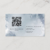 Stormy Dusty Blue Watercolor Abstrakt Visitenkarte (Rückseite)