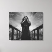 Stormy Expression of Despair in Graustufenkunst | Leinwanddruck (Vorderseite)