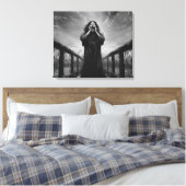Stormy Expression of Despair in Graustufenkunst | Leinwanddruck (Insitu (Schlafzimmer))