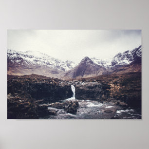 Stormy Fairy Pools   Poster