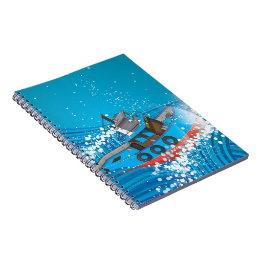Stormy Fishing Boat Notizblock (Rechte Seite)