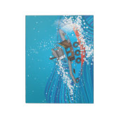Stormy Fishing Boat Notizblock (Rotiert)