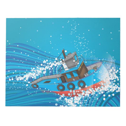 Stormy Fishing Boat Notizblock (Vorderseite)