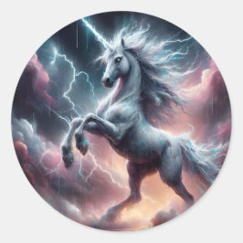 Stormy Fury Legendary Unicorn Runder Aufkleber