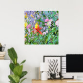 Stormy Garden Landschaft mit Hydrangea und Lilies Poster (Heimbüro)
