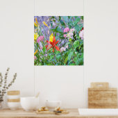 Stormy Garden Landschaft mit Hydrangea und Lilies Poster (Küche)