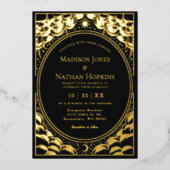 Stormy Gold Elegante Tarot Card Hochzeit Folieneinladung (Vorderseite)