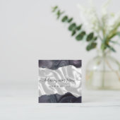 Stormy Gray Agate Silver Glitter White Luxury Quadratische Visitenkarte (Stehend Vorderseite)