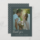 Stormy Gray ・ Handgeschriebene Script Wedding Dankeskarte (Vorne/Hinten)