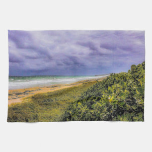Stormy Jupiter Beach Geschirrtuch